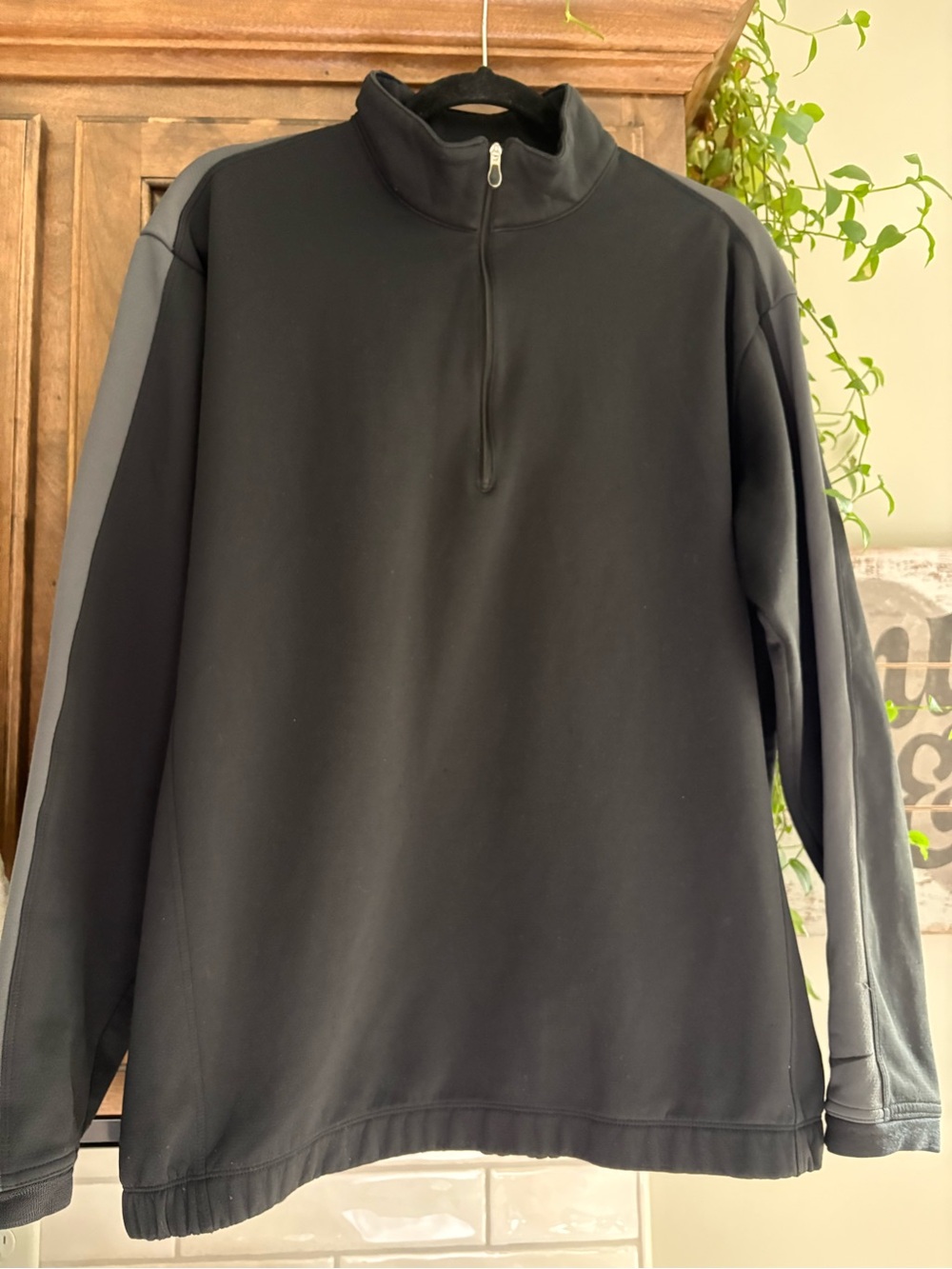 Black Half-Zip Performance Pullover Sweater